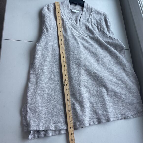 Pure J Jill Sz 1X Tunic Sweater Raglan Sleeve V-Neck Relaxed Cotton Slub Tan - Picture 7 of 9